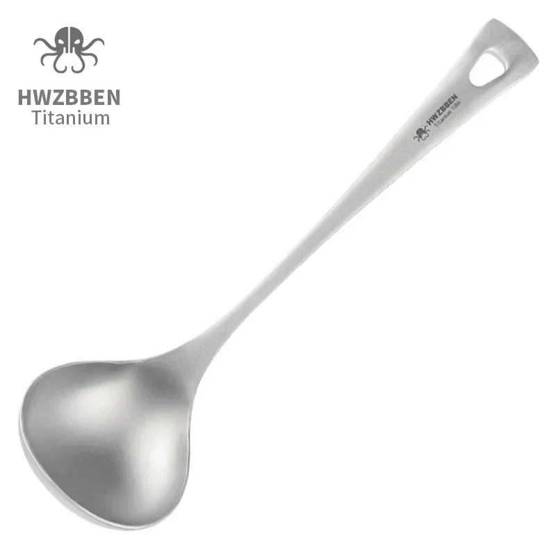 Camping Cooking Ware - HWZBBEN 야외 티타늄 수프 스푼, 긴