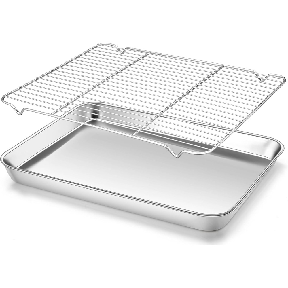 Camping Cooking Tray - 다기능 베이킹 팬 와이어 랙 포함