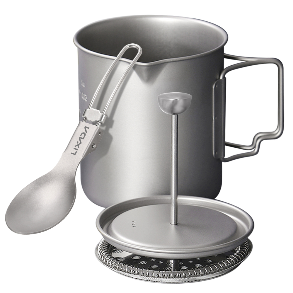 Camping Cooking Ware - Lixada 티타늄 커피 컵 머그잔, 프렌치