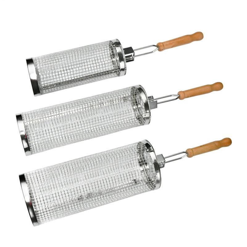 Camping Cooking Gifts - 1pc 스테인레스 스틸 회전 바베큐 케이지