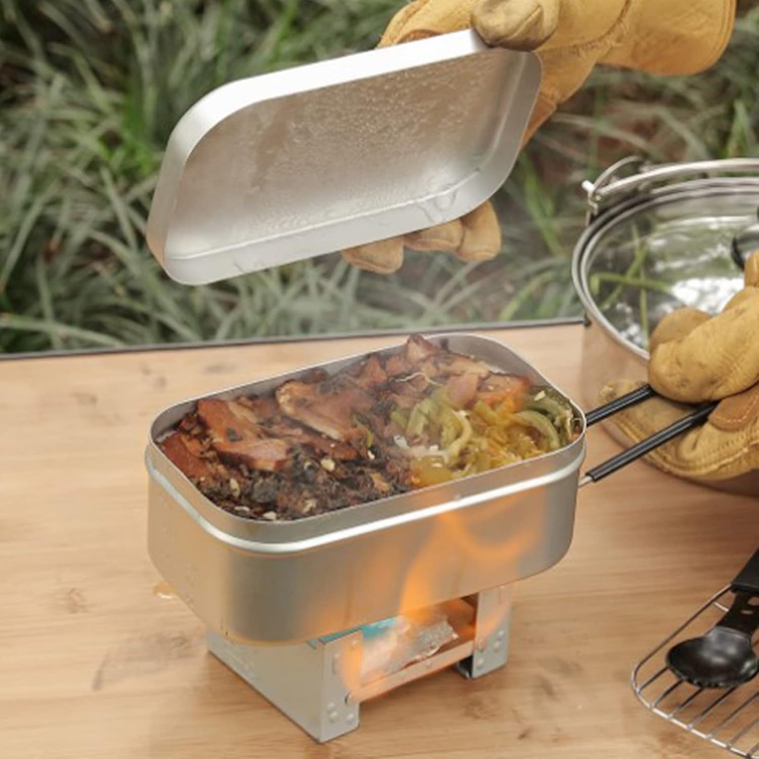 Camping Cooking Equipment - 접이식 도시락 상자 손잡이, 성인용 도시락