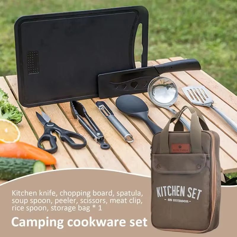8pcs 캠핑 주방 조리기구 세트 휴대용 가방 야외 여 - Camping Cooking Ware 리뷰 및 가격