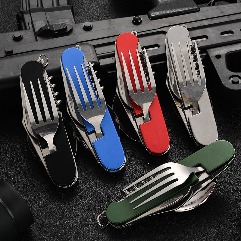 4 in 1 접이식 식기 분리형 캠핑 용품 스테인레스  - Camping Cooking Knife 리뷰 및 가격