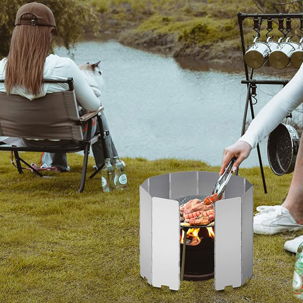 경량 접이식 캠핑 스토브 바람막이 - 8/9/10/12 - Camping Cooking Windshield 리뷰 및 가격