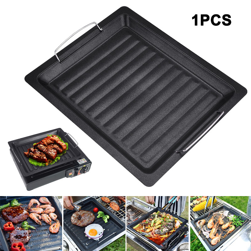 야외용 두꺼운 사각 그릴 팬, 손잡이 두 개, 휴대용  - Camping Cooking Tray 리뷰 및 가격