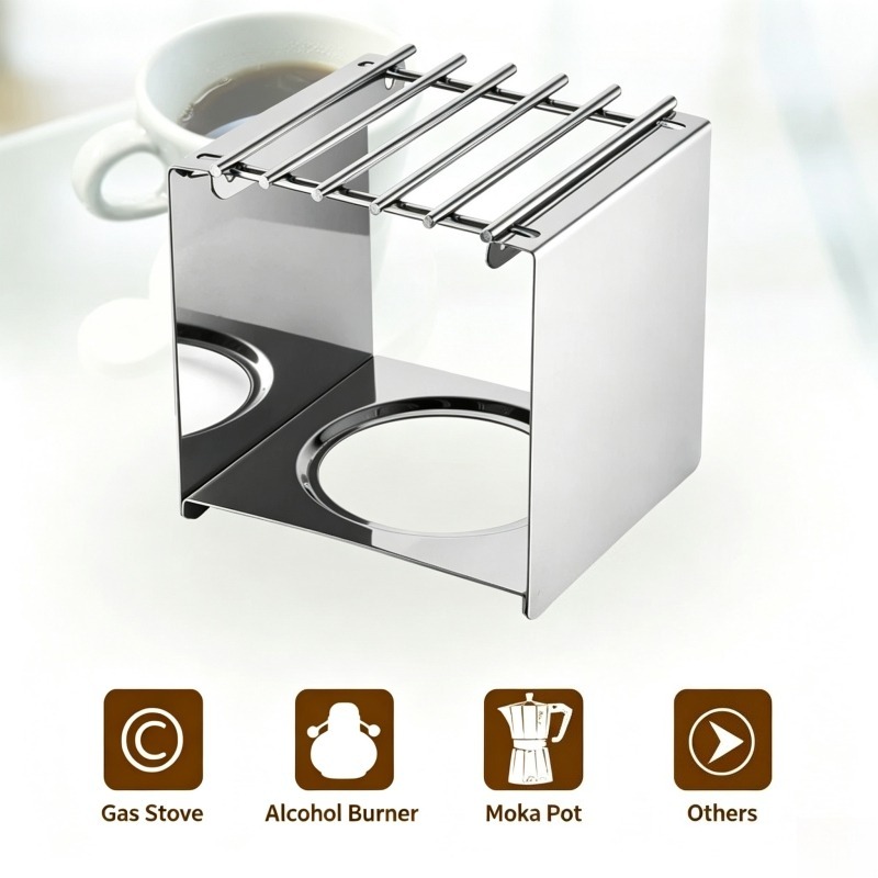스테인리스 스틸 사각 커피 스토브 스탠드, 모카 포트  - Camping Cooking Ware 리뷰 및 가격