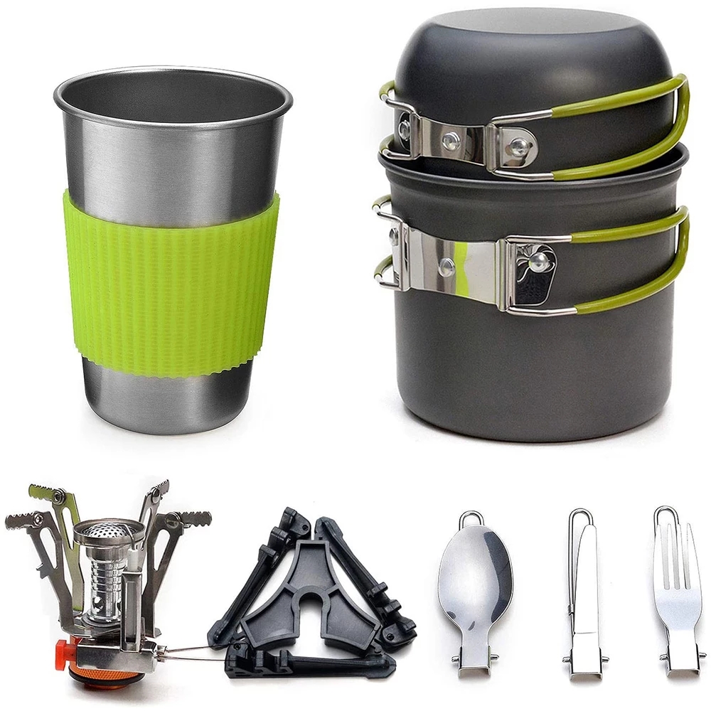 스토브가있는 캠핑 조리기구 키트 야외 요리 세트 야외  - Camping Cooking Ware 리뷰 및 가격